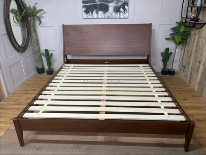 West Elm Mid Century modern Wright Super King size Bed Frame Solid Wood