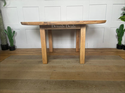 Knightsbridge 6 Seater Round Extendable Dining Table, Natural Solid Oak by oak furnitureland