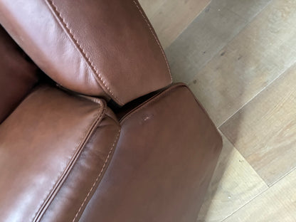 Selby 3 Seater Electric Recliner. Virgo Chestnut Leather