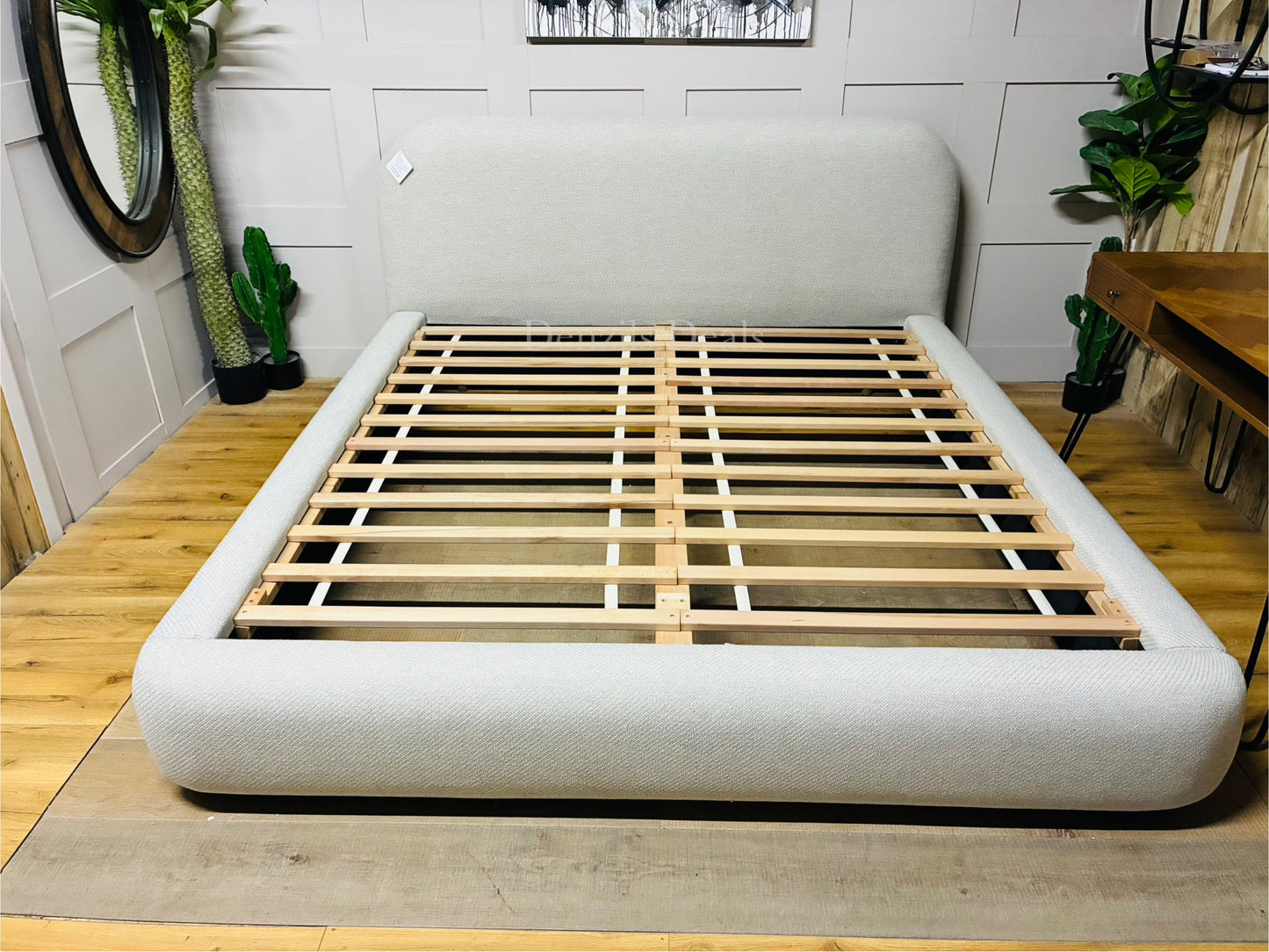 West Elm Laurent Upholstered Bed Frame, Super King Size, Natural Rrp £1699