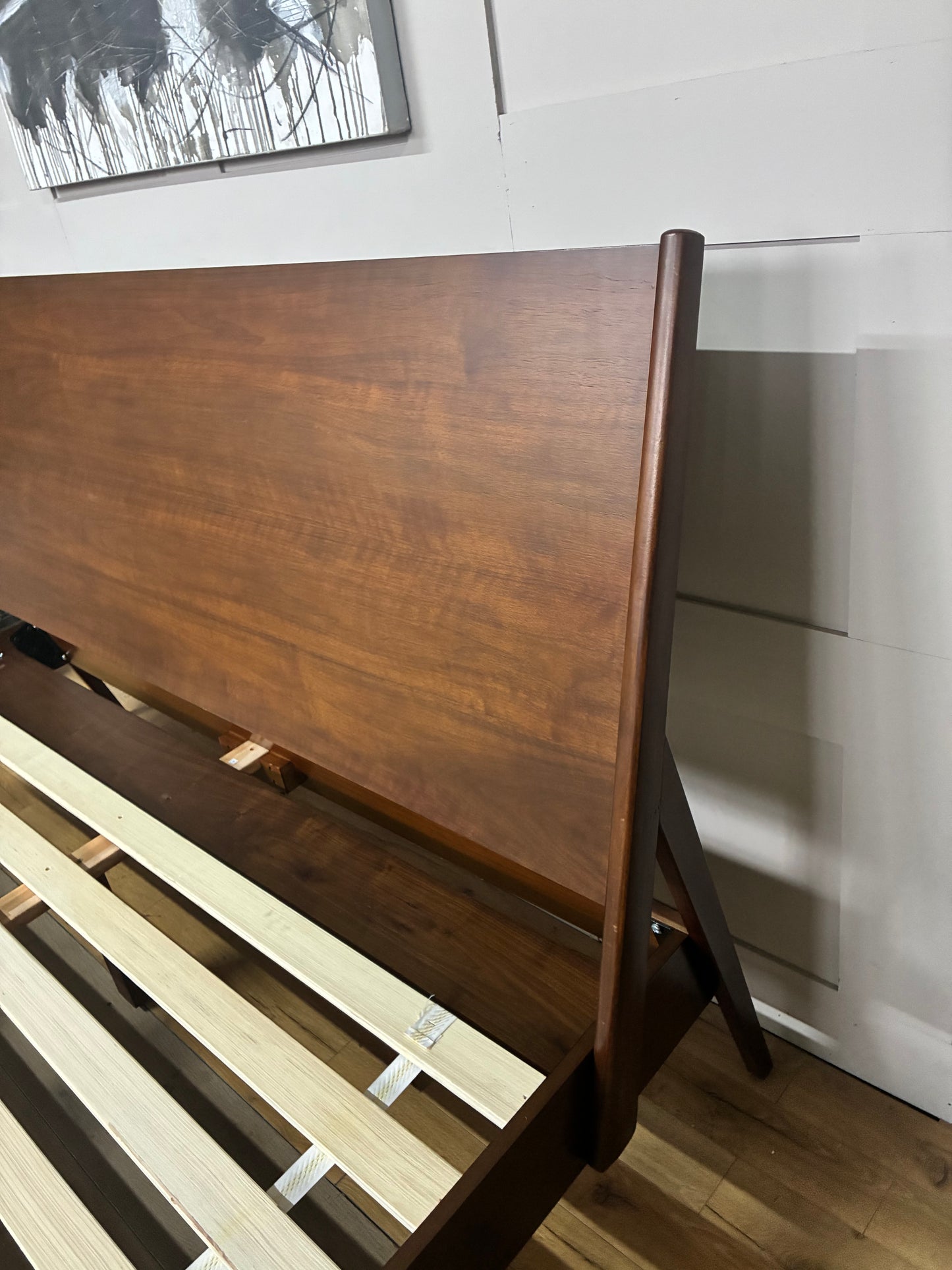 West Elm Mid Century modern Wright Super King size Bed Frame Solid Wood