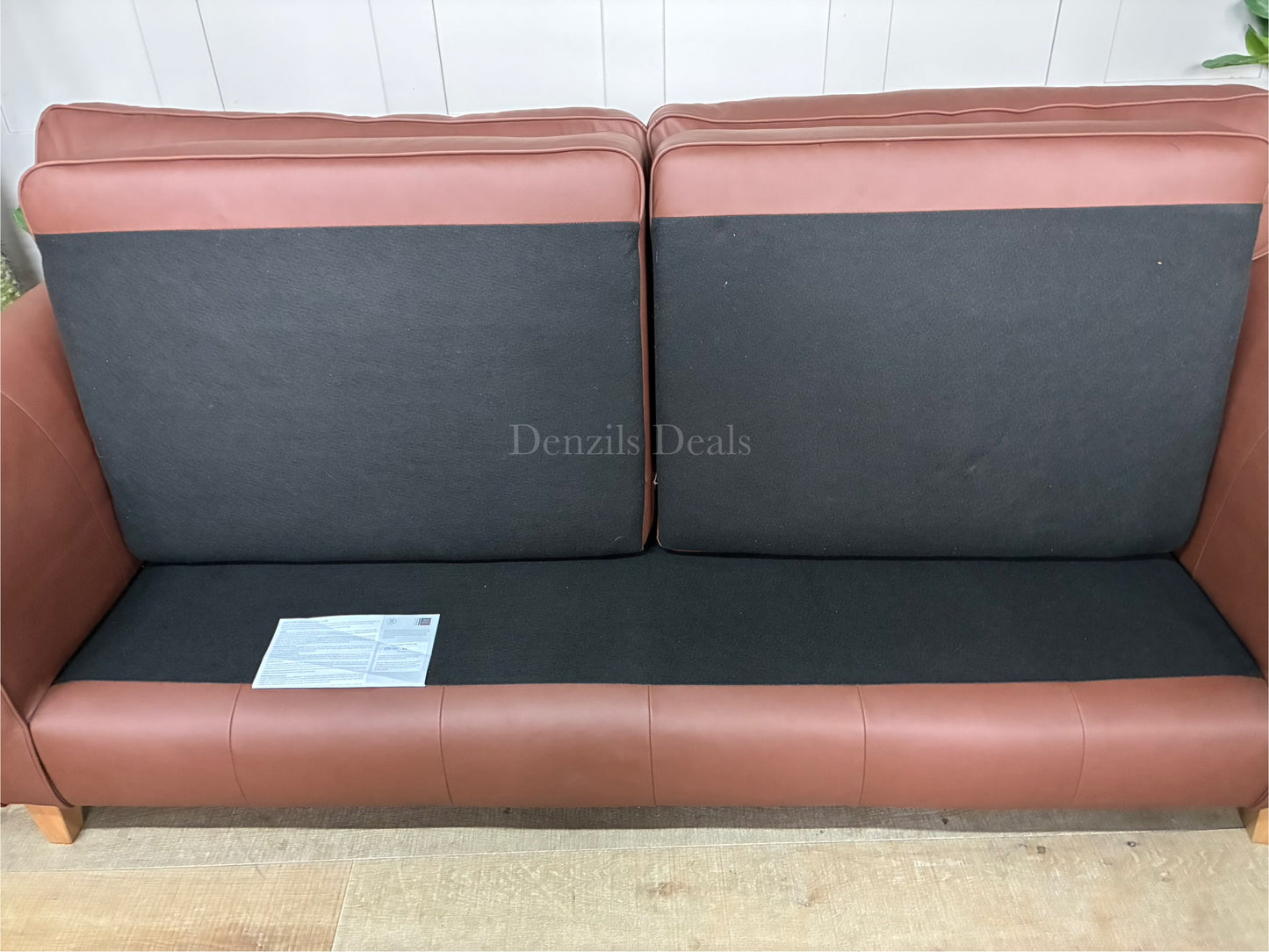 John Lewis Charlotte II Large 3 Seater Leather Sofa, Matt Chestnut R41