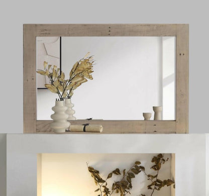 Scandinavian style rustic pine Mirror