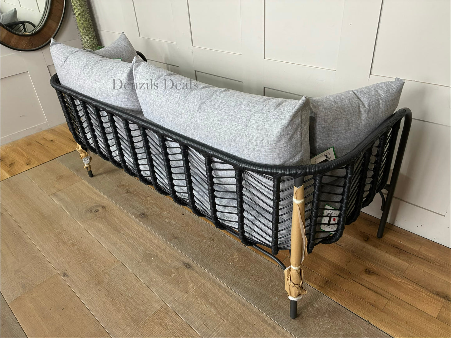 John Lewis Chevron Garden Outdoor 2 Seater Sofa Grey