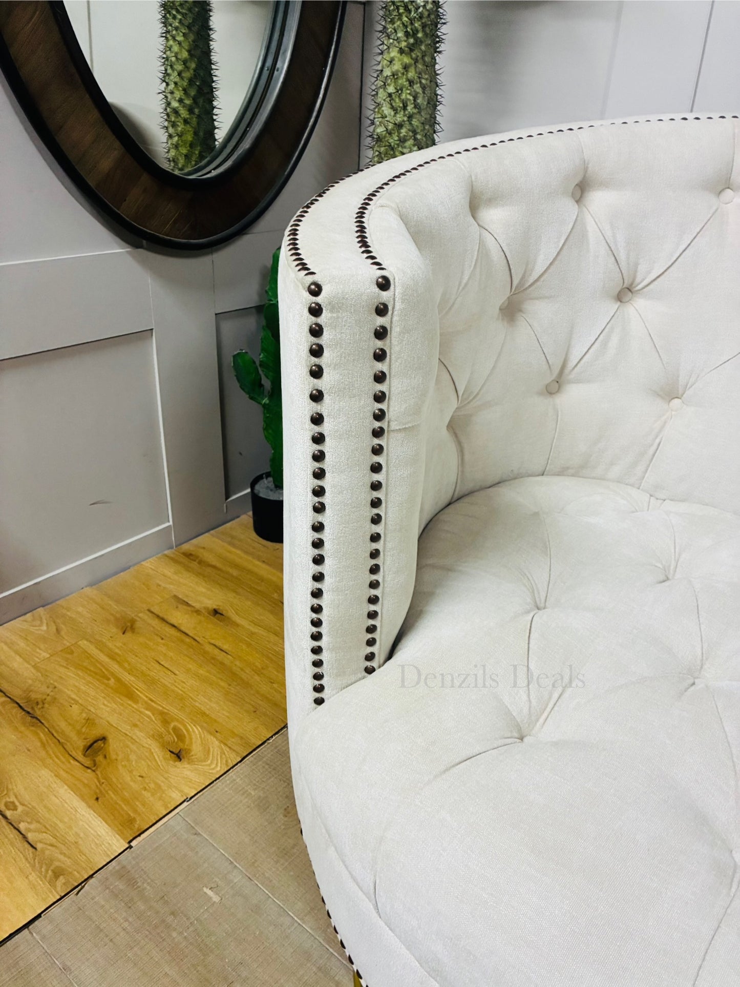 Classic Tufted Curved Back Sofa By English Georgian America