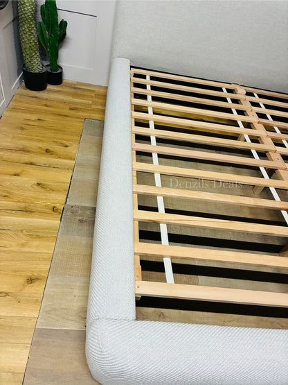 West Elm Laurent Upholstered Bed Frame, Super King Size, Natural Rrp £1699