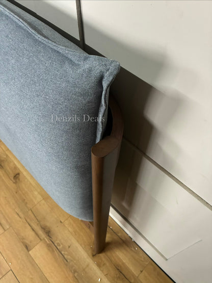 John Lewis Pillow Bed Frame, King Size, Blue Denim Rrp £639 R36