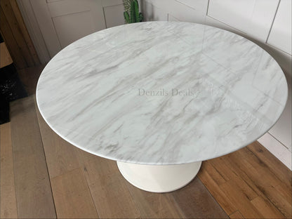 Nick Scali Round Marble Dining Table With Metal Pedestal Base Rrp £1299 R45