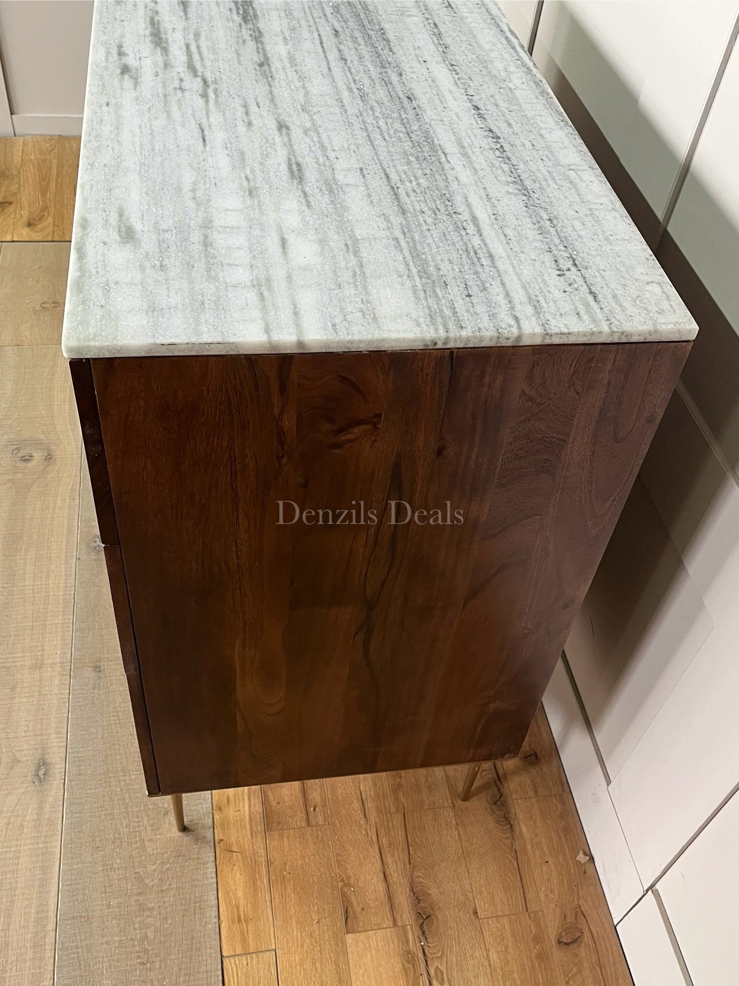 John Lewis Trinity Marble Top Acacia Wood 3 Drawer Chest, Brown Rrp £699 R36