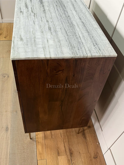 John Lewis Trinity Marble Top Acacia Wood 3 Drawer Chest, Brown Rrp £699 R36