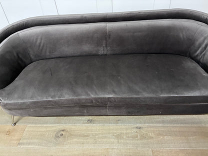 Gallery Interiors Tesoro Sofa Dark Taupe Velvet Rrp £1875 R61
