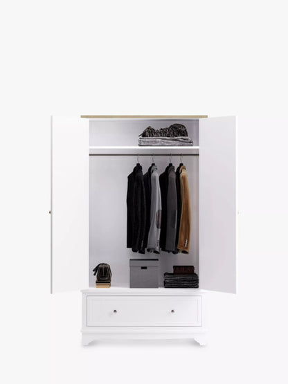 John Lewis St Ives Double Wardrobe with 1 Drawer White/Haze R37