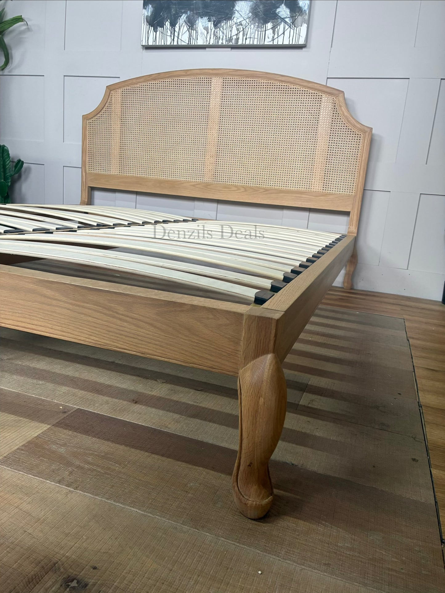 John Lewis Louis Woven Rattan Bed Frame, Super King Size, Oak Rrp 1299