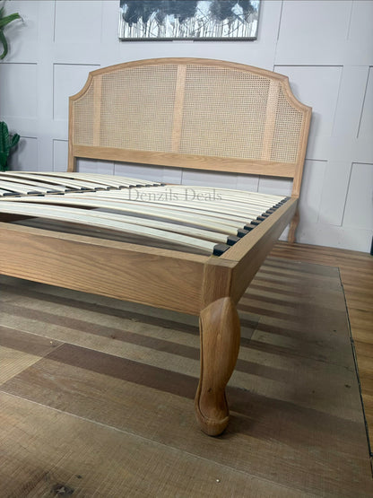 John Lewis Louis Woven Rattan Bed Frame, Super King Size, Oak Rrp 1299