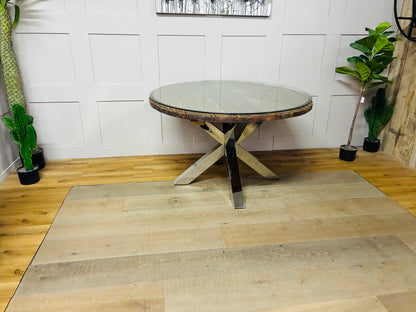 Solid Wood Round Dining Table - Furniture Village Chennai Range R62