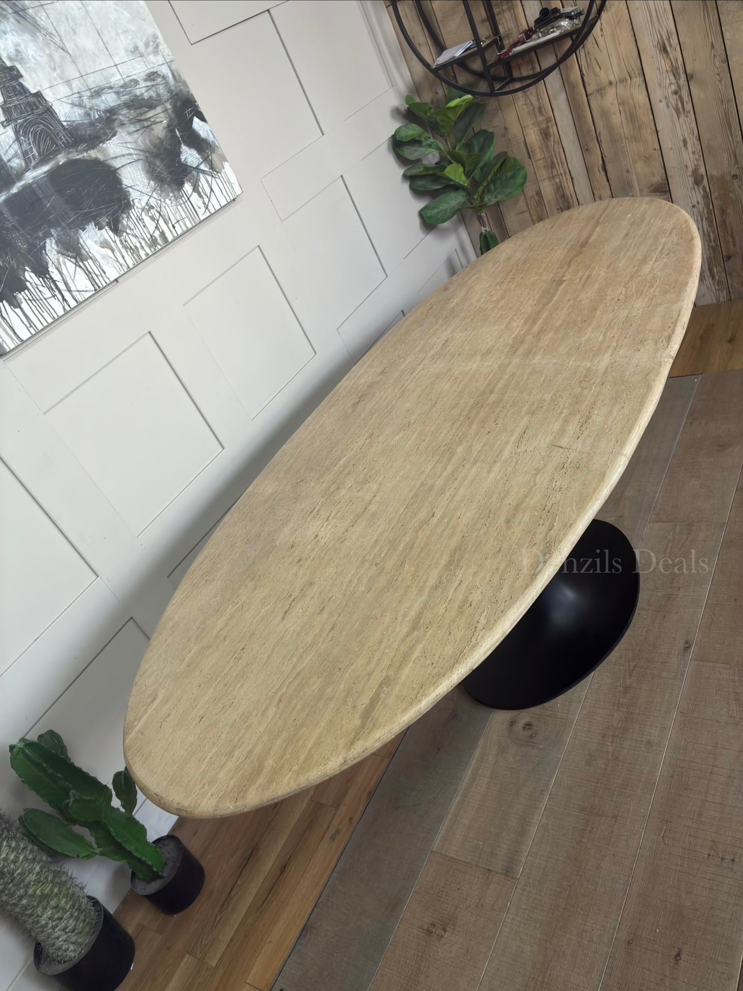 Hampton Beige Travertine Oval Dining Table 8 Seater Richmond Interiors Rrp £1940