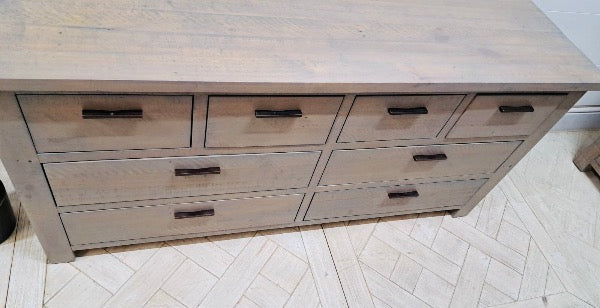 Scandinavian Rustic style pine wideboy chest of drawers