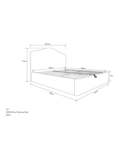 John Lewis Alice Ottoman Storage Bed Frame, Super King Size Cotton Effect Beige RRP £849