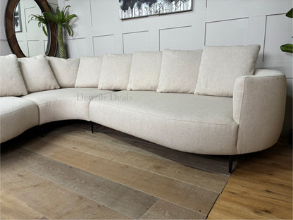 John Lewis Lozenge LHF Corner Sofa In Twisted Boucle Putty Rrp £2929