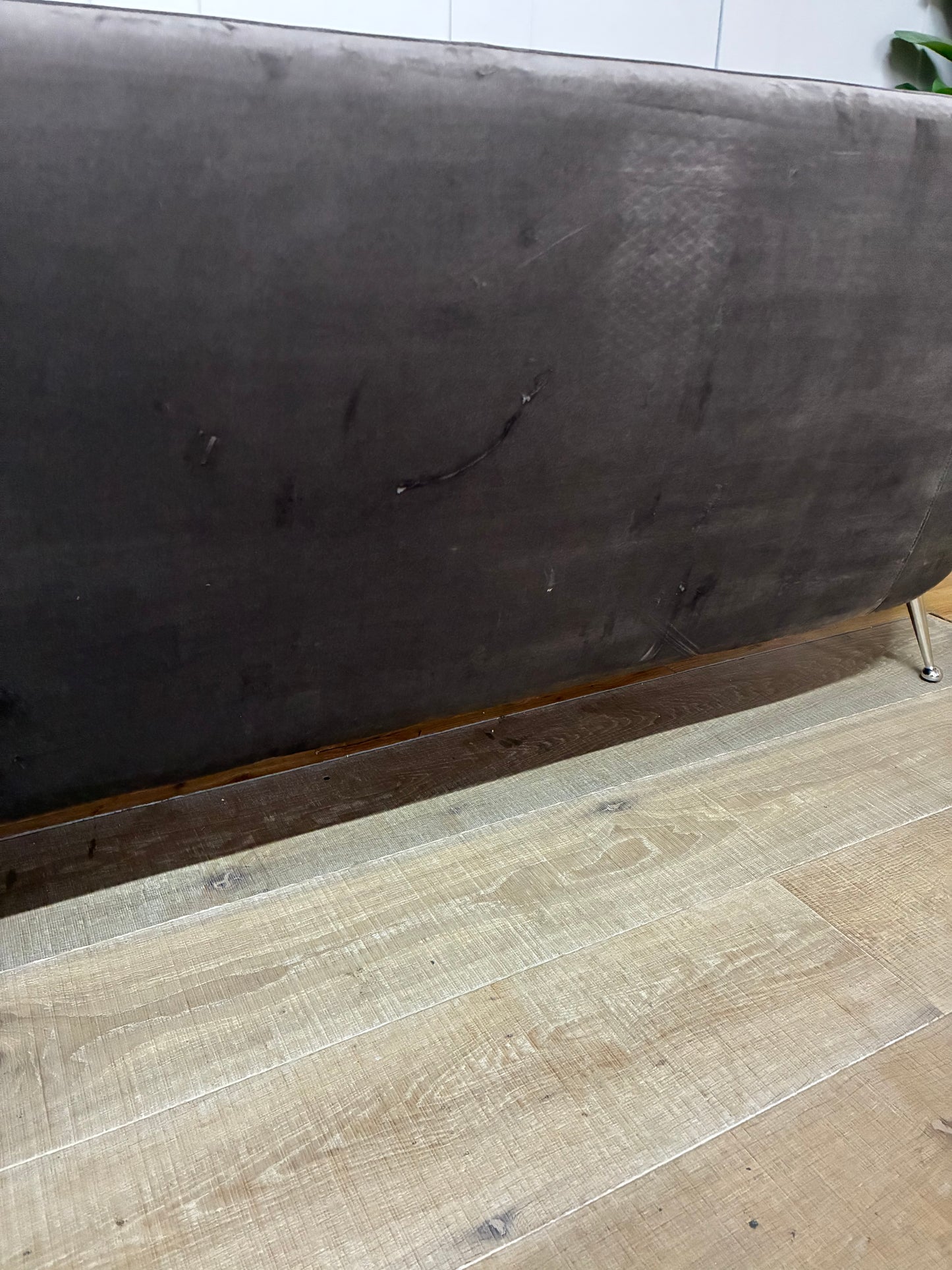 Gallery Interiors Tesoro Sofa Dark Taupe Velvet Rrp £1875 R61