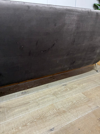 Gallery Interiors Tesoro Sofa Dark Taupe Velvet Rrp £1875 R61