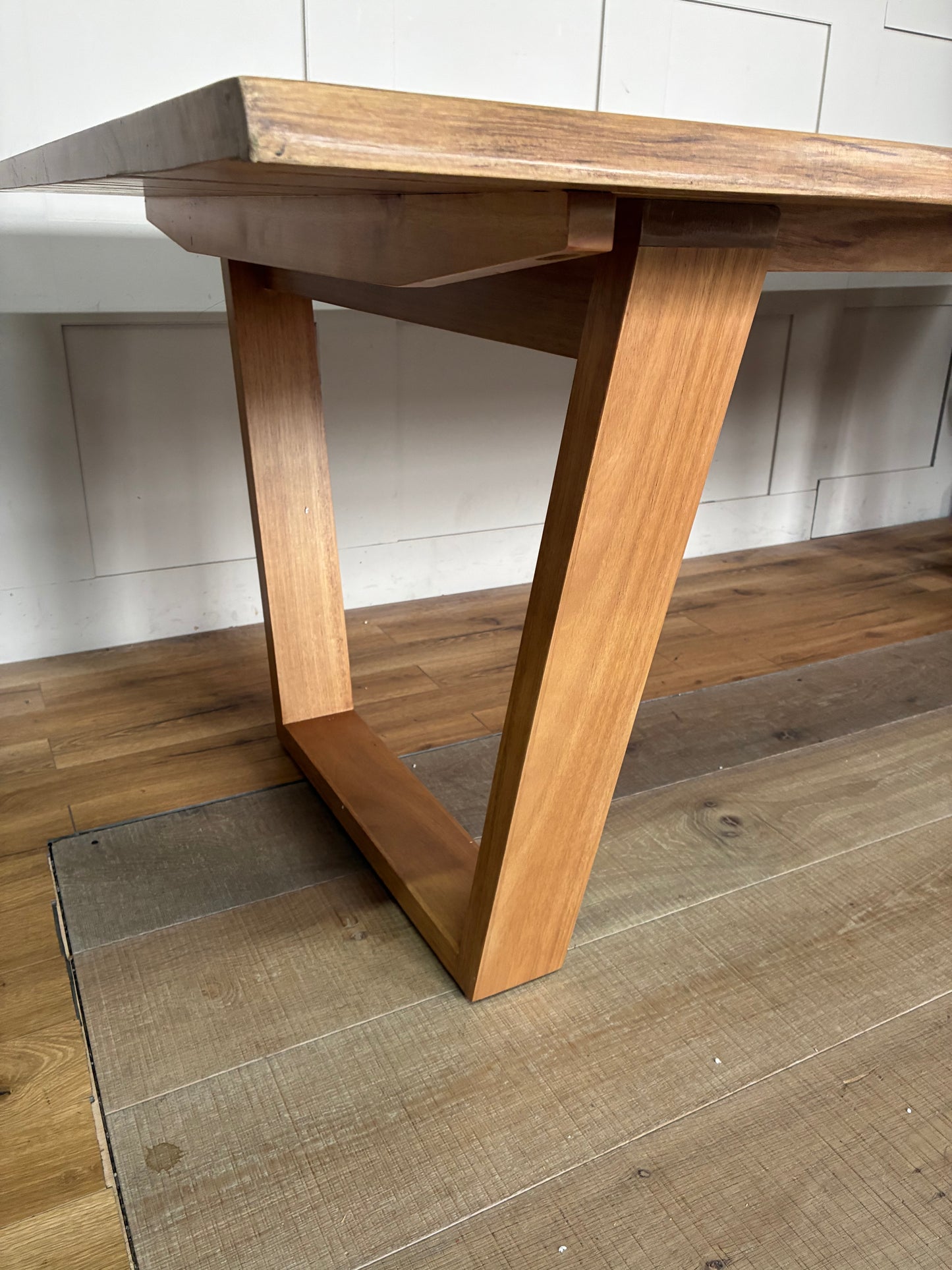 nick scali Blox Dining Table Australian Oak with Geometric Legs  #2