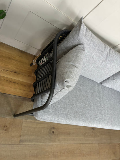 John Lewis Chevron Garden Outdoor 2 Seater Sofa Grey