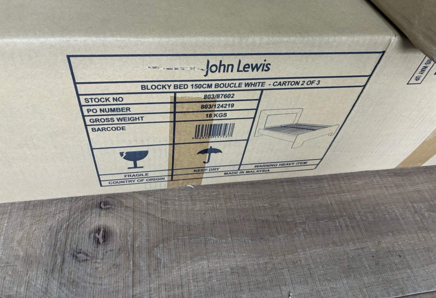 John Lewis Blocky Bed Frame, King Size, Boucle White #1