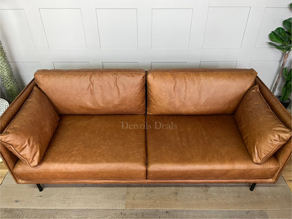 Wigmore Sofa in Brown Leather - Caspian House Rrp £2099 R37