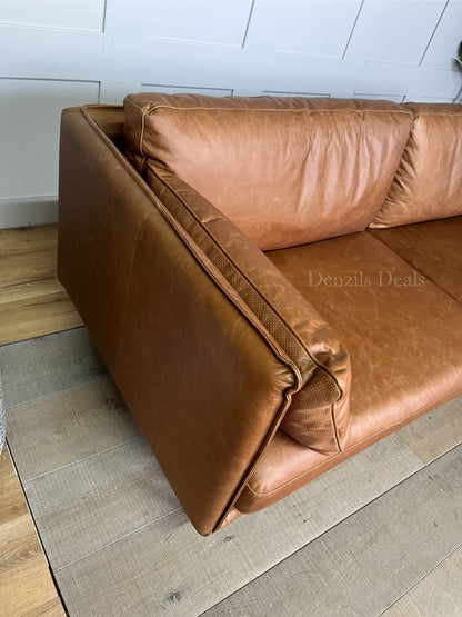 Wigmore Sofa in Brown Leather - Caspian House Rrp £2099 R37