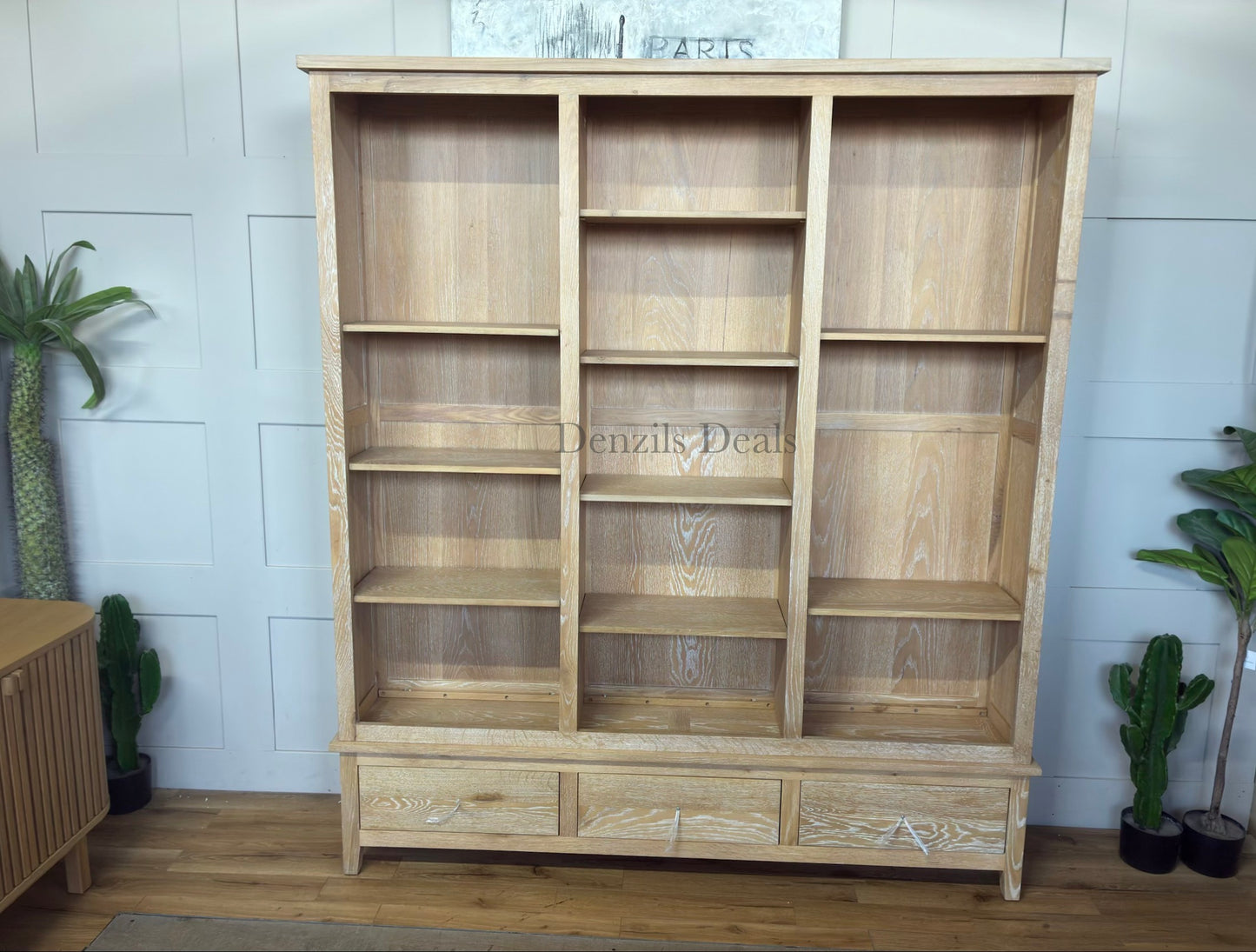 INGLESHAM WHITEWASH OAK Grand Bookcase Rrp £1450