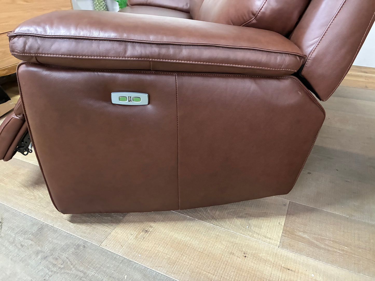 Selby 3 Seater Electric Recliner. Virgo Chestnut Leather