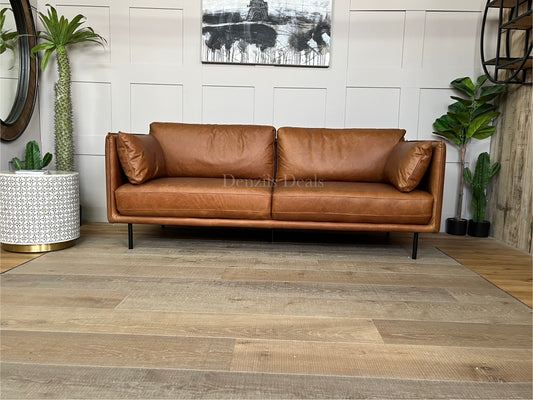 Wigmore Sofa in Brown Leather - Caspian House Rrp £2099 R37
