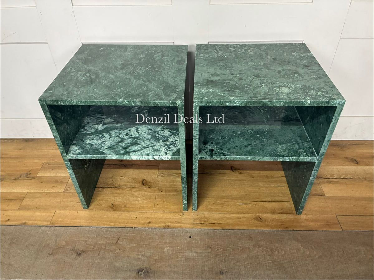 Anthropologie Gia Marble Open Side Table X2 RRP £596 R14