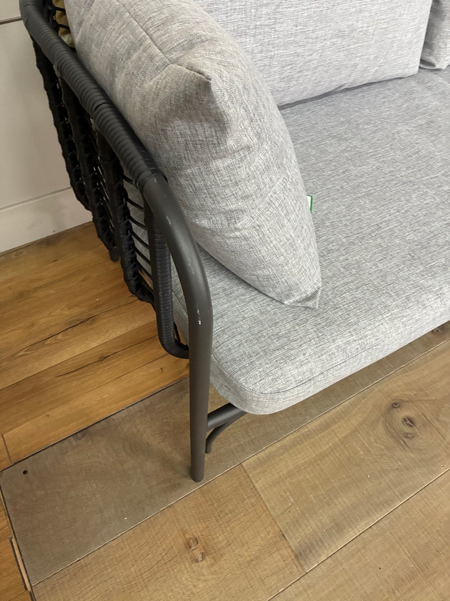 John Lewis Chevron Garden Outdoor 2 Seater Sofa Grey