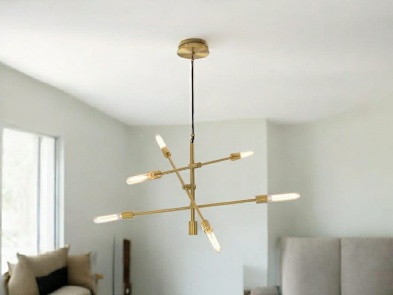 West Elm Mobile Chandelier (104cm - Antique Brass) mid century style Rrp£449 R20