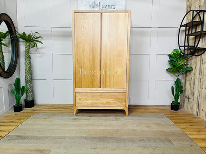 Oak Furnitureland DURHAM Natural Oak Double Wardrobe