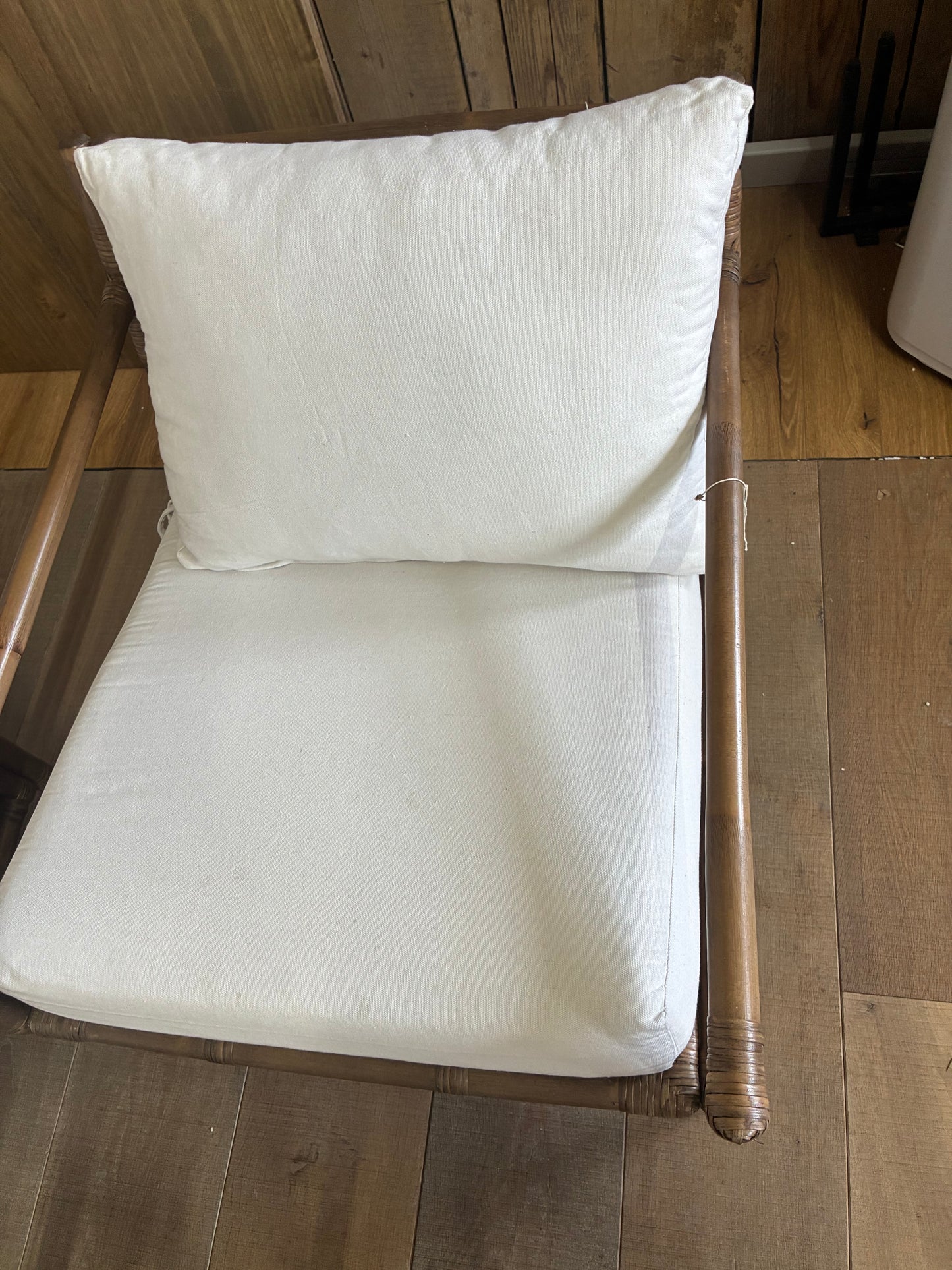 Brown Bamboo Conservator/Garden Sofa Set with 2 Armchairs & Coffee Table