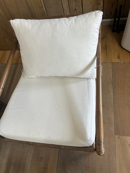 Brown Bamboo Conservator/Garden Sofa Set with 2 Armchairs & Coffee Table