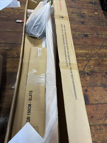 John Lewis Bow Platform Bed Frame, King Size, Oak/Natural R54