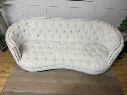 Classic Tufted Curved Back Sofa By English Georgian America