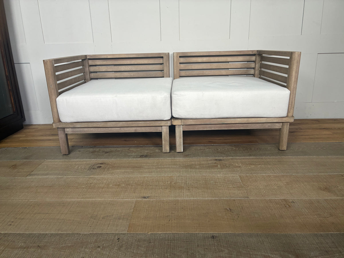 John Lewis Coast Eucalyptus Wood Garden Corner Unit Chairs Wood Rrp £598