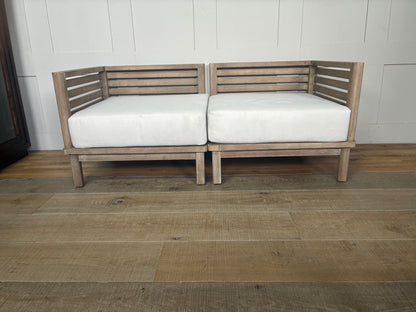 John Lewis Coast Eucalyptus Wood Garden Corner Unit Chairs Wood Rrp £598