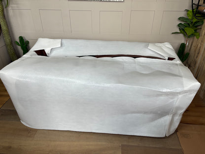 John Lewis Charlotte II Large 3 Seater Leather Sofa, Matt Chestnut R41