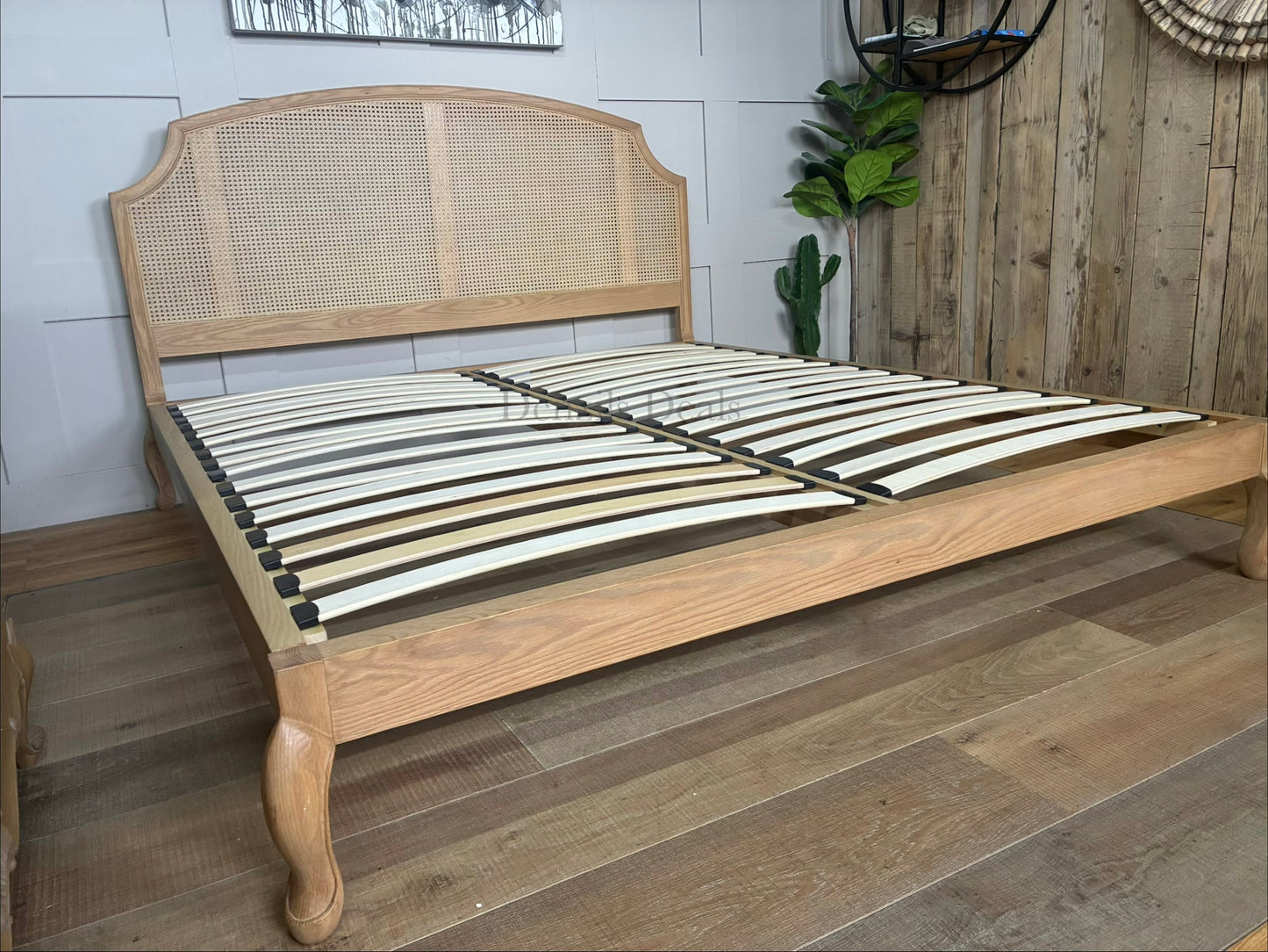 John Lewis Louis Woven Rattan Bed Frame, Super King Size, Oak Rrp 1299