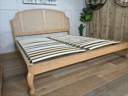 John Lewis Louis Woven Rattan Bed Frame, Super King Size, Oak Rrp 1299