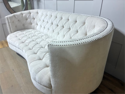 Classic Tufted Curved Back Sofa By English Georgian America