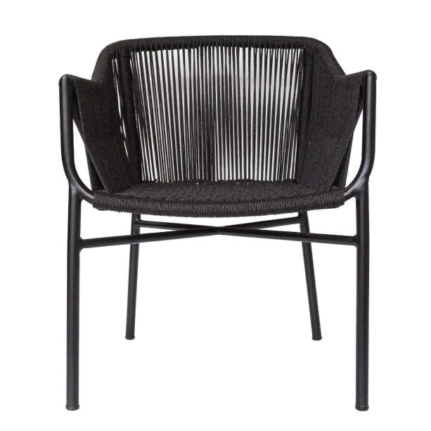 BOGART ROPE CARVER BLACK PAIR OF CHAIRS, set of 2
