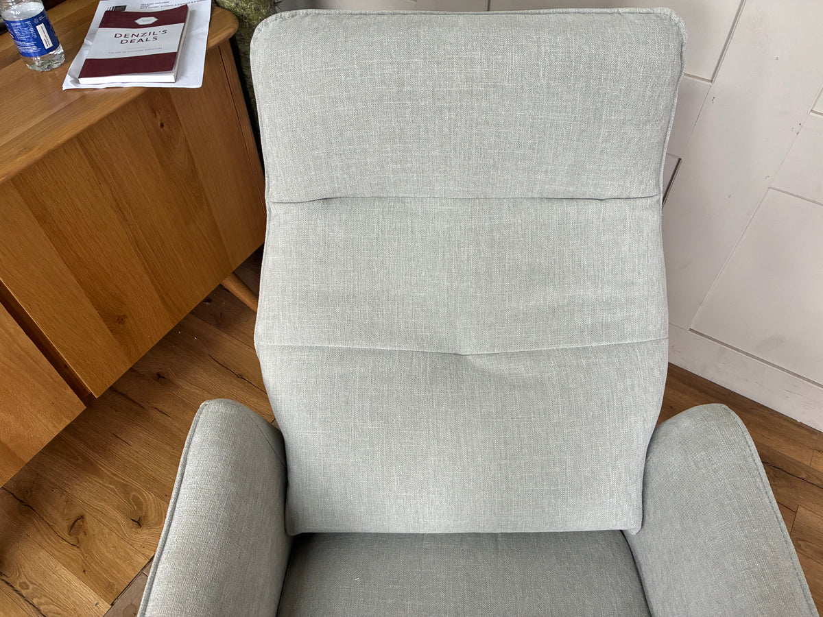 John Lewis Relaxed Recliner Armchair & Footstool, Metal Leg, Grey Chenille