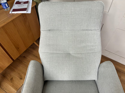 John Lewis Relaxed Recliner Armchair & Footstool, Metal Leg, Grey Chenille
